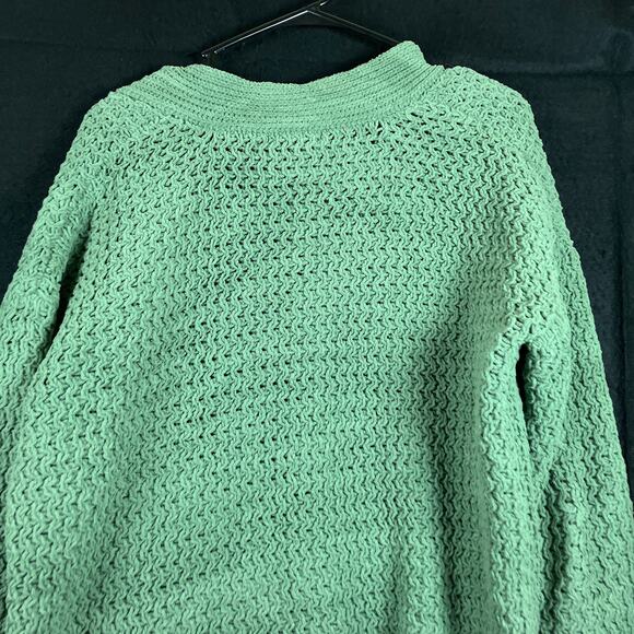 Sonoma Womens Sweater Green Knit Cardigan Open Front Large - Picture 11 of 12